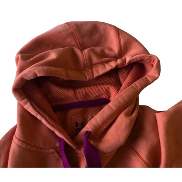 Under Armour Storm Loose Sweatshirt Hoodie Orange Pink Logo Pullover M - Picture 13 of 16